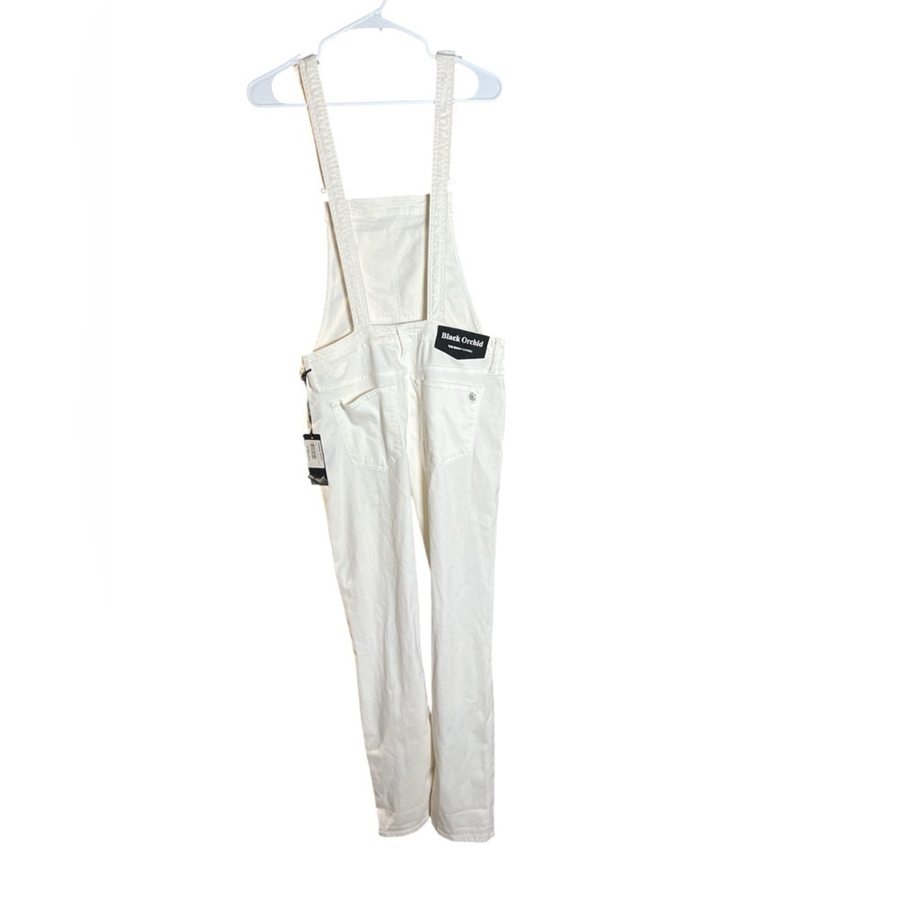 Black Orchid Women's off white Denim Overalls 28 - Picture 2 of 6